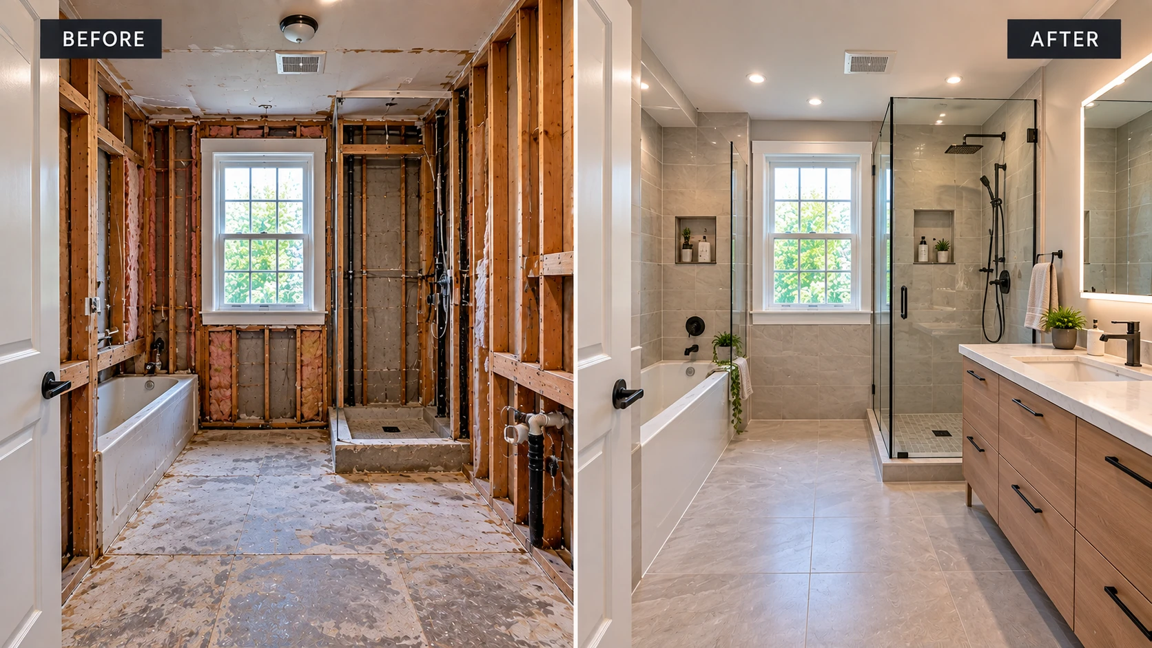 Bathroom renovation in Laval and Montreal before and after