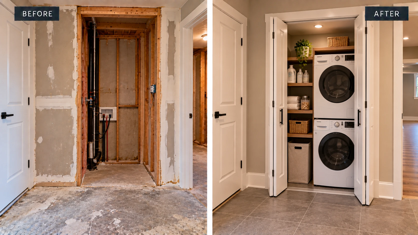 Conversions de placards-buanderies — exemple de rénovation 1 par Roume Construction