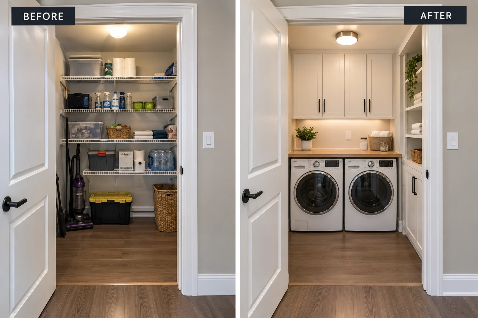 Main-Floor Laundry Conversions renovation example 1 by Roume Construction